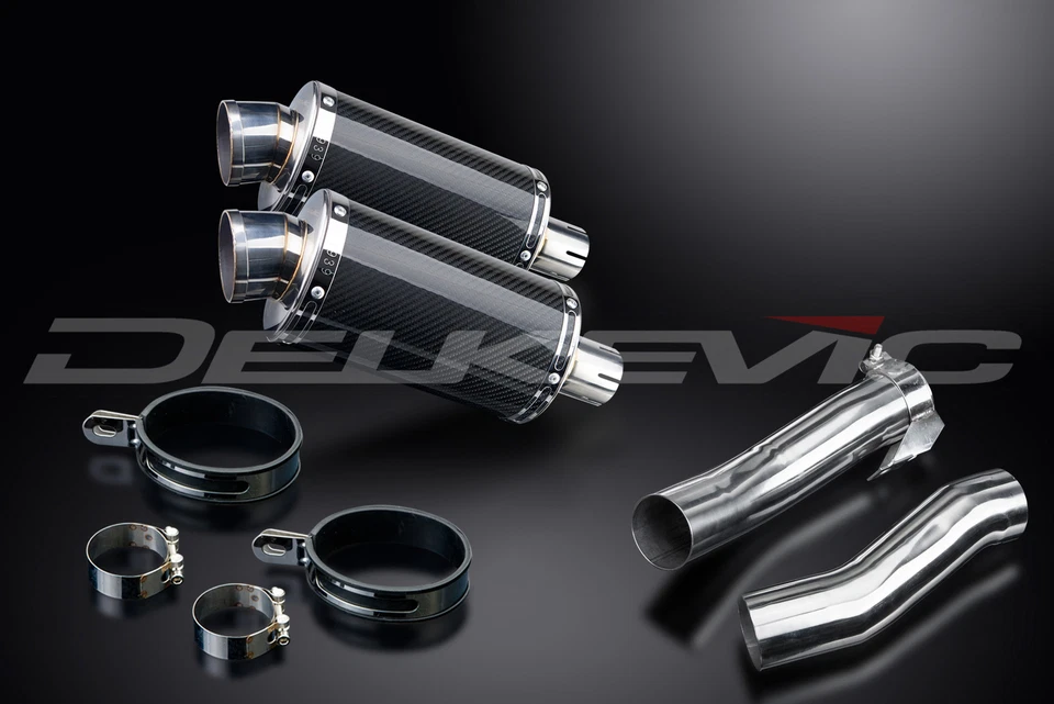 Kawasaki Z1000 2010-2016 Delkevic Slip On 9" Oval Carbon Exhaust Muffler Kit - Image 3 of 4