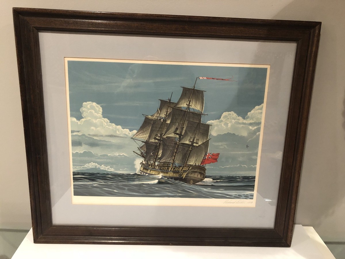RICHARD LINTON 1979 FRAMED/SIGNED LTD EDITION LITHOGRAPH LANDFALL