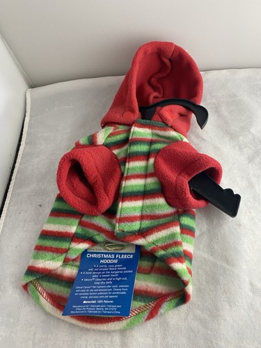 Casual Canine Christmas Fleece in XXSmall. Red and Green striped hoodie NWT - Picture 10 of 12