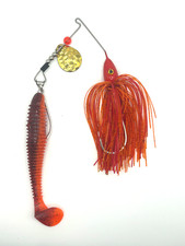 Sims Tackle 1/2oz Spinnerbait, Swimbait Predator Crawdaddy Red w/Gold Blade