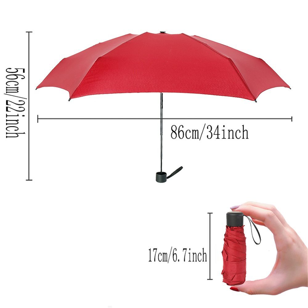 AntiUV Pocket Compact Rain Umbrella Mini Umbrella 5 Fold Sun Umbrella