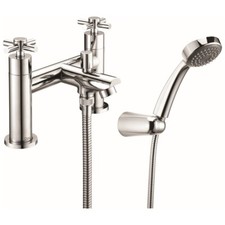 Pillar Mounted Bath Shower Mixer Tap Chrome Deva Motif  c2