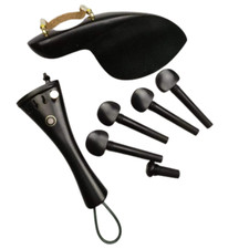 3/4 Violin Parts with clamps Chinrest Endpin Pegs Tailpiece Fine tuners Ebony