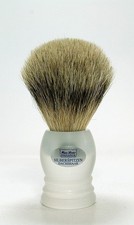 Hans Baier Shaving Brush Badger Hair Silvertip Acrylic Glass Frosted Germany