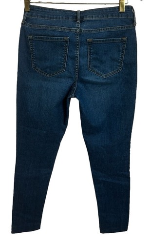 Pantalones de mezclilla Old Navy súper ajustados tiro medio talla 4 azul oscuro lavado elástico entrepierna 27" - Imagen 5 de 5