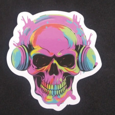 Colorful Cool  Creepy Evil Skeleton Sticker 2.5" x 2.25" AY 