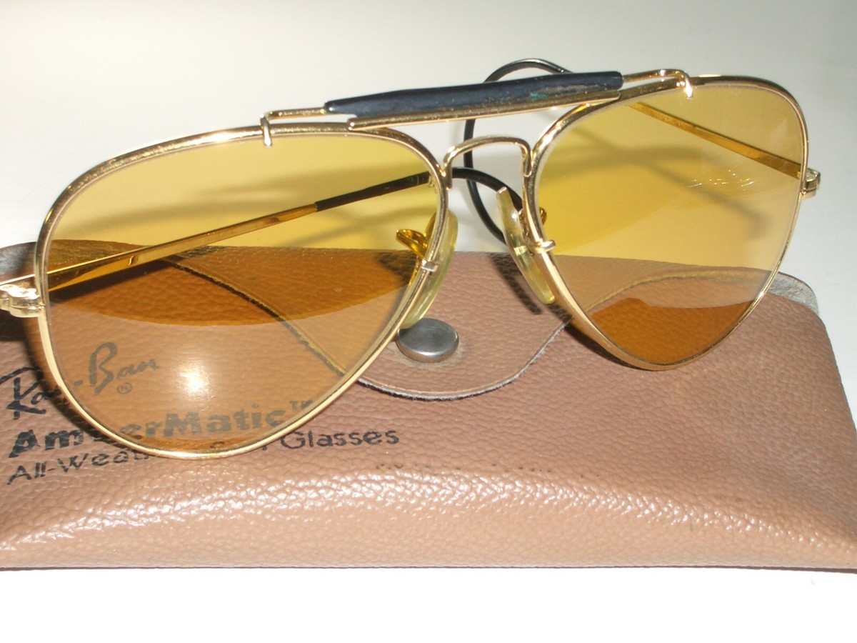 58/14MM VINTAGE B&L RAY-BAN GEP ALL-WEATHER AMBERMATIC  display picture 1
