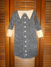 WENSDAY SCHOOLGIRL Style, Charcoal Gray, Primitive Dress wall decor,Wednesday EY