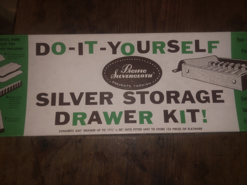 Vintage Pacific Silbertuch "Do It Yourself" Silber Aufbewahrung Schublade Kit MCM - Bild 2 von 9