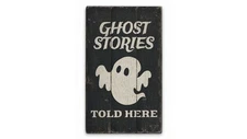 Ghost Stories Rustic Distressed Sign, Personalized Wood Sign