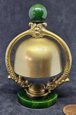 Vintage Art Deco Dinner Bell Gold Toned Bakelite Handle & Base?