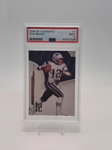 2008 SP AUTHENTIC TOM BRADY, #7, GRADED PSA MINT 9