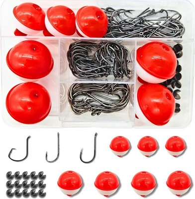 147PCS Fishing Tackle Kit, Including Fishing Hooks, Bobbers for Fishing, Octopus