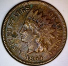 1865 Indian Head Cent Coin XF / AU Details 1c LOT #11  NR