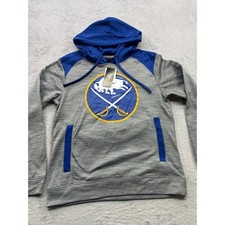 Buffalo Sabres NHL Heather Gray Royal Blue Hoodie Hooded Sweatshirt Mens Small