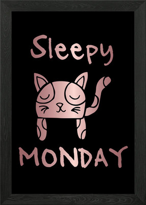 Funny Monday Cat 18 gerahmtes Wandbild Poster Leinwanddruck Bild