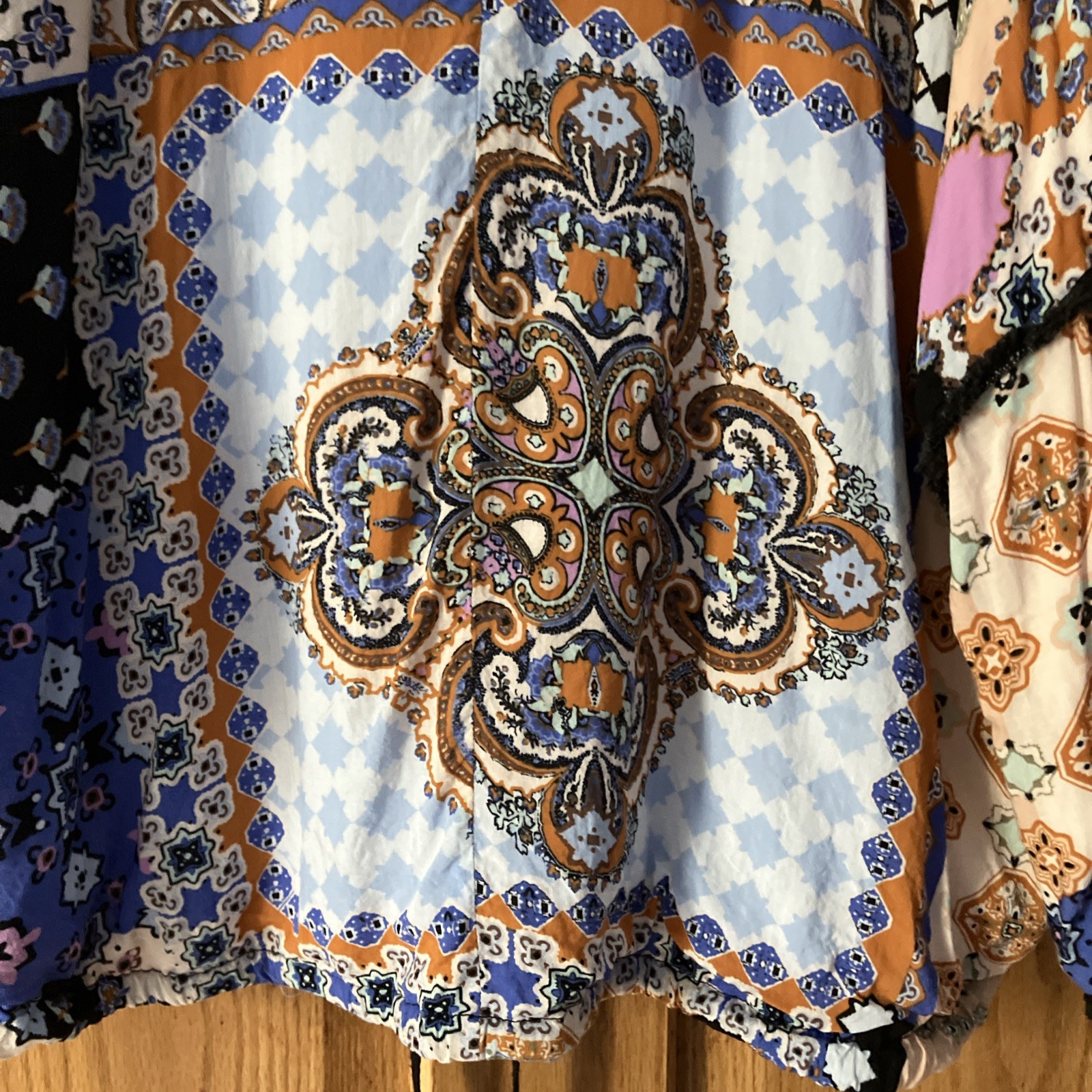 Democracy Patchwork BOHO Jacket Women's Sz 2XL 3/… - image 15