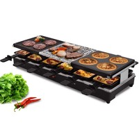 Syntrox Germany Raclette Oberwil 12 Personen 1350W HeißEr Stein 12 PfäNnchen