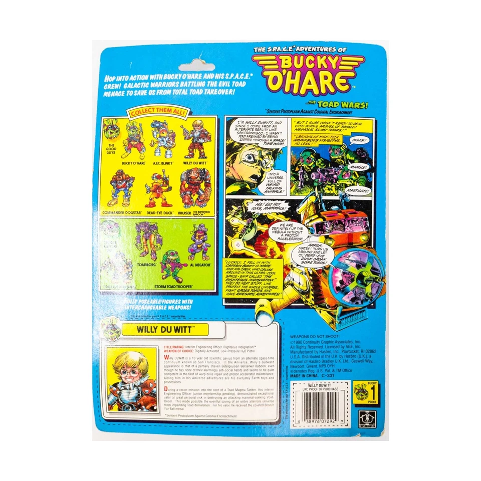 Hasbro Action Figure Bucky o'Hare - Willy Du Witt VG/Mint - Image 2 of 2