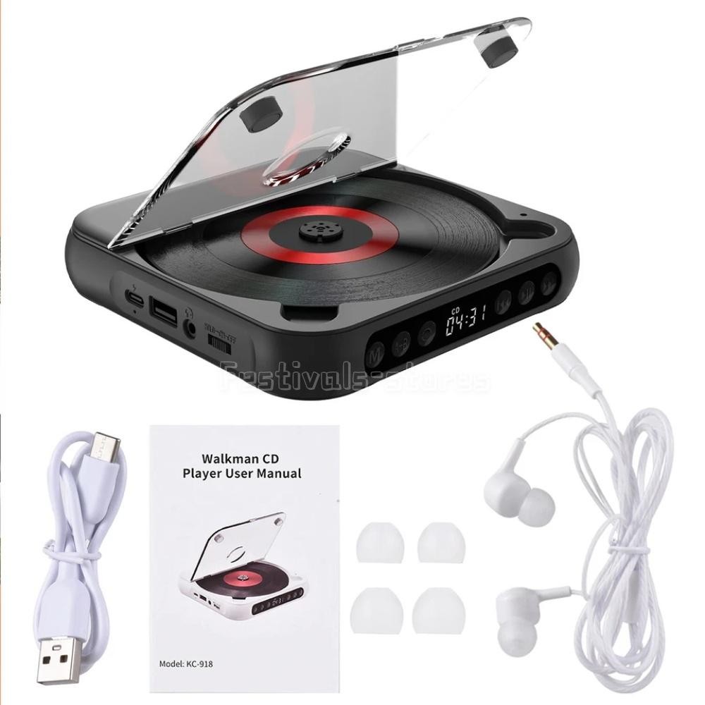 Rechargeable CD Player With Bluetooth Portable Personal Cd Players For Car Home