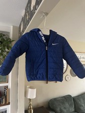 Nike Puffer Jacket Blue With Hood Toddler Size XS 3-4T