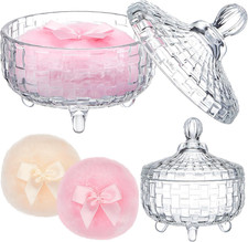 3 Pcs Large Body Powder Puff and Container Valentine's Day gift Powder Container