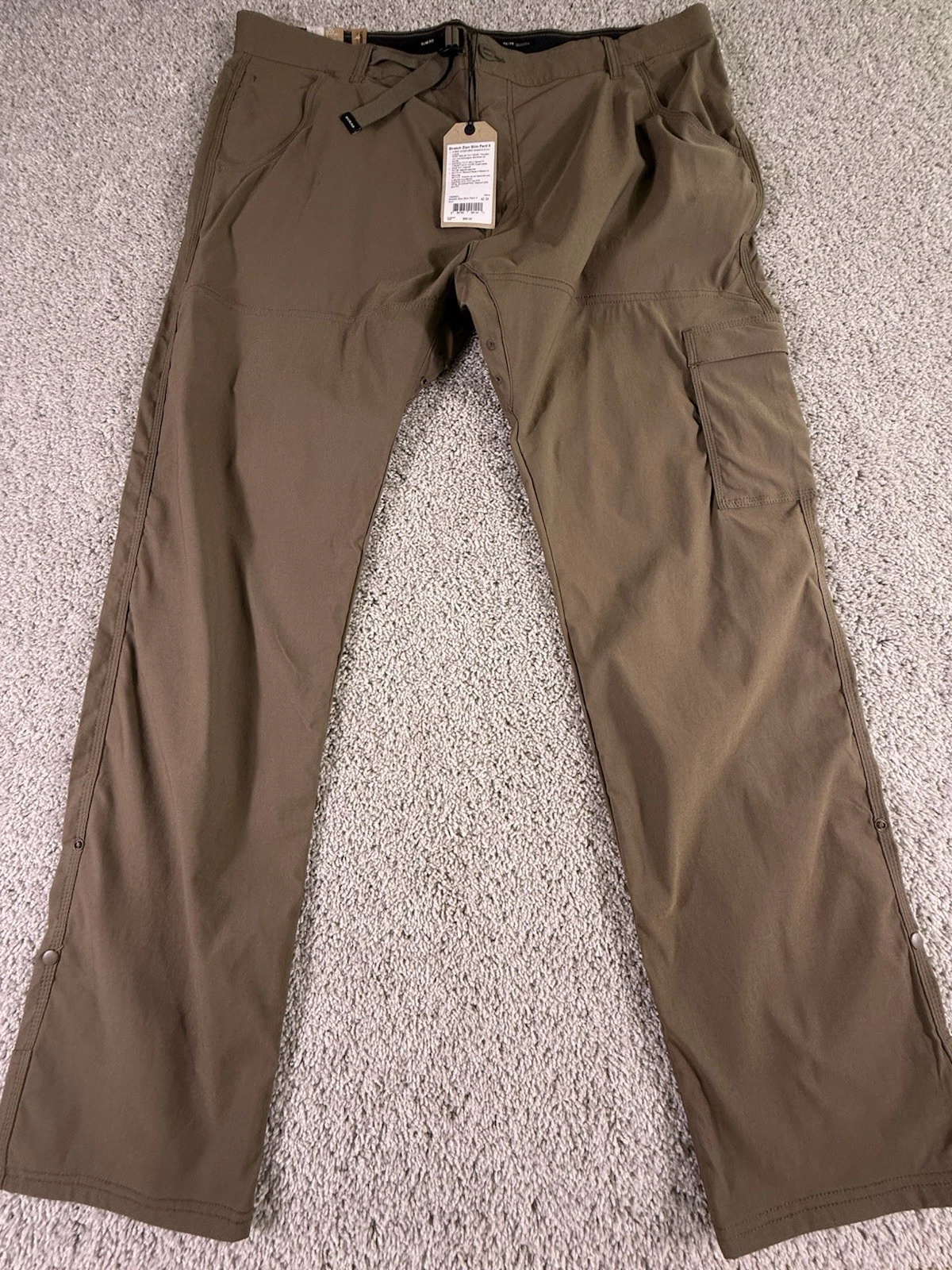 NWT Men’s PrAna Stretch Zion Slim Fit Pants II 42 X 34 Hiking Mud Brown