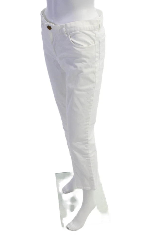 Ralph Lauren Black Label Womens Zipper Fly Boot Flare Cut Pants White Size 8 - Image 2 of 4