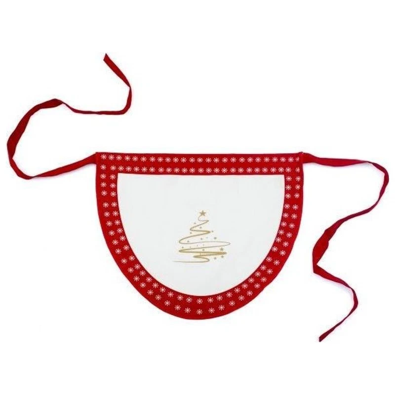 Grembiule da Cucina Natalizio 100% Cotone Fantasia Rosso Bianco Evviva 50x40 cm, fotografia 5 di 9