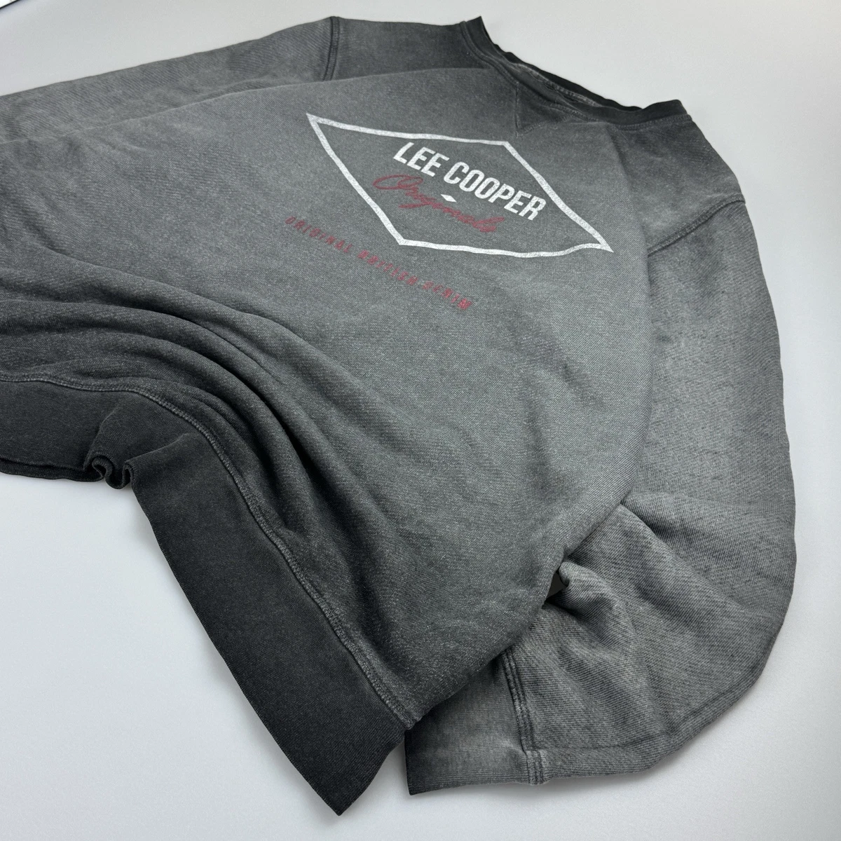 Sudadera Lee Cooper Pullover Para Hombre Talla XL Negra Gris Estilo Y2K Ropa de Calle