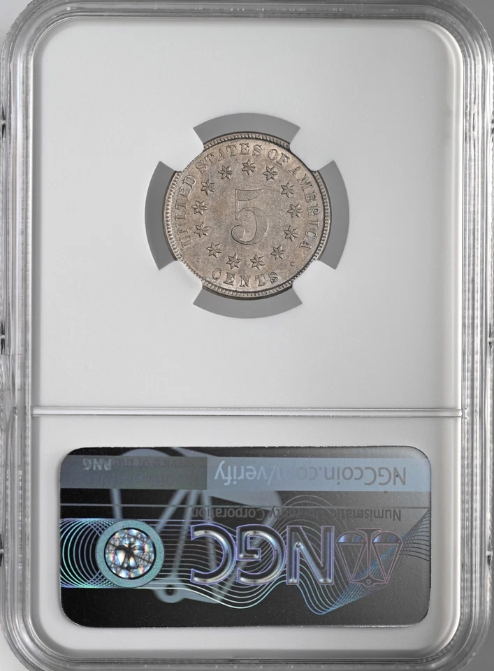 1882  5C SHIELD NICKEL  NGC AU DETAILS "CLEANED"   #8404747-008 - Image 4 of 4