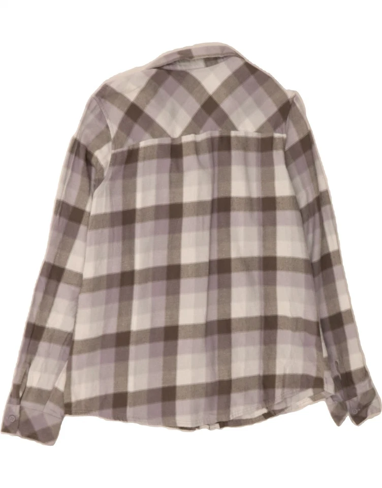 Camisa de franela COLUMBIA para mujer Reino Unido 16 grande gris a cuadros algodón CD19 Foto 2 de 3
