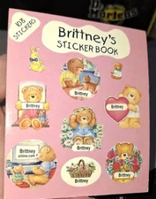Vintage Stickers, BRITTNEY'S,name Sticker Book,unused, Mulberry Studios,(drMbx)