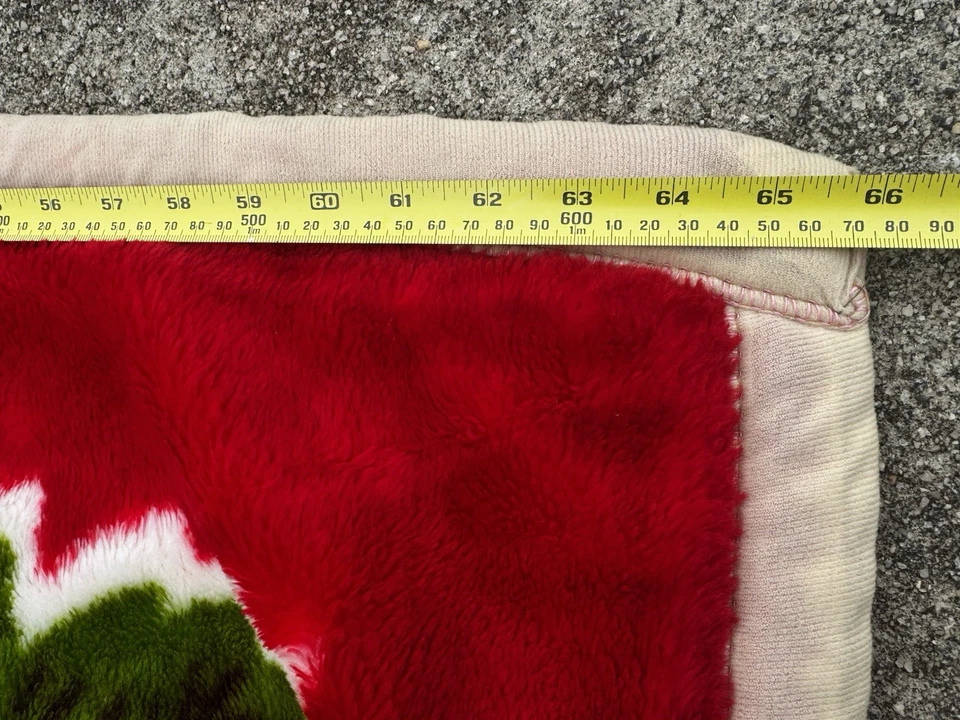 Manta Visón Reversible Vintage Floral Rosas Tostado Rosa Verde 63x79 Tiro 11 Lbs Foto 4 de 4