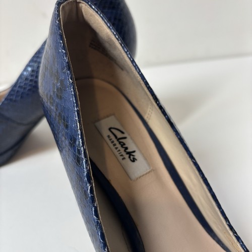 Clarks Kendra Sienna Mujer Tacones Zapatos Azul Reino Unido Talla 6 Corte - Imagen 9 de 14