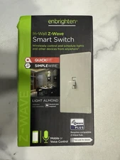 Enbrighten In-Wall Z-Wave Smart Switch SimpleWire Light Almond Almond ZW4009