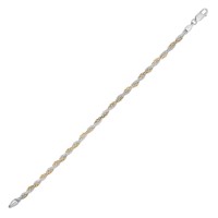 Cavill Damen Silberarmband 925 Sterling Zweifarbig 19 Cm Echtschmuck