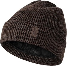 Fleece Lined Winter Beanie Soft Warm Knit Ski Hat