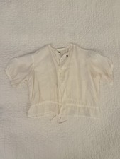 Antique Edwardian Sheer Silk Blouse Delicate Drawstring Top