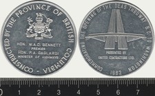 Canada: 1982 Opening of the Deas Thruway BC to Washington medal British Columbia