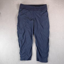 Prana Pants Womens Medium Blue Lightweight Activewear Hiking Stretch Drawstring