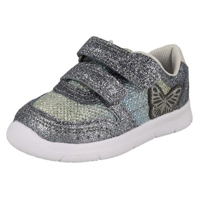 Mädchen Clarks Schmetterling Detaillierte Funkelnde Turnschuhe - Ath Wing T