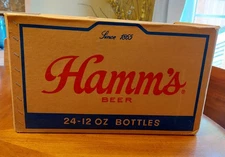 Vintage 1972 Hamm's Beer Box Case Cardboard For 24-12 oz Longneck bottles