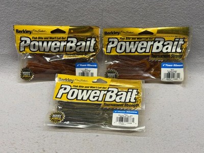 Obsolete Vintage Berkley 4'' Power Ribworms  (3) 12 Pks