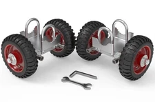 Blütezeit Rolling Gate Wheel 6" Heavy Duty Rubber Carrier w/ Hardware Kit 2pcs