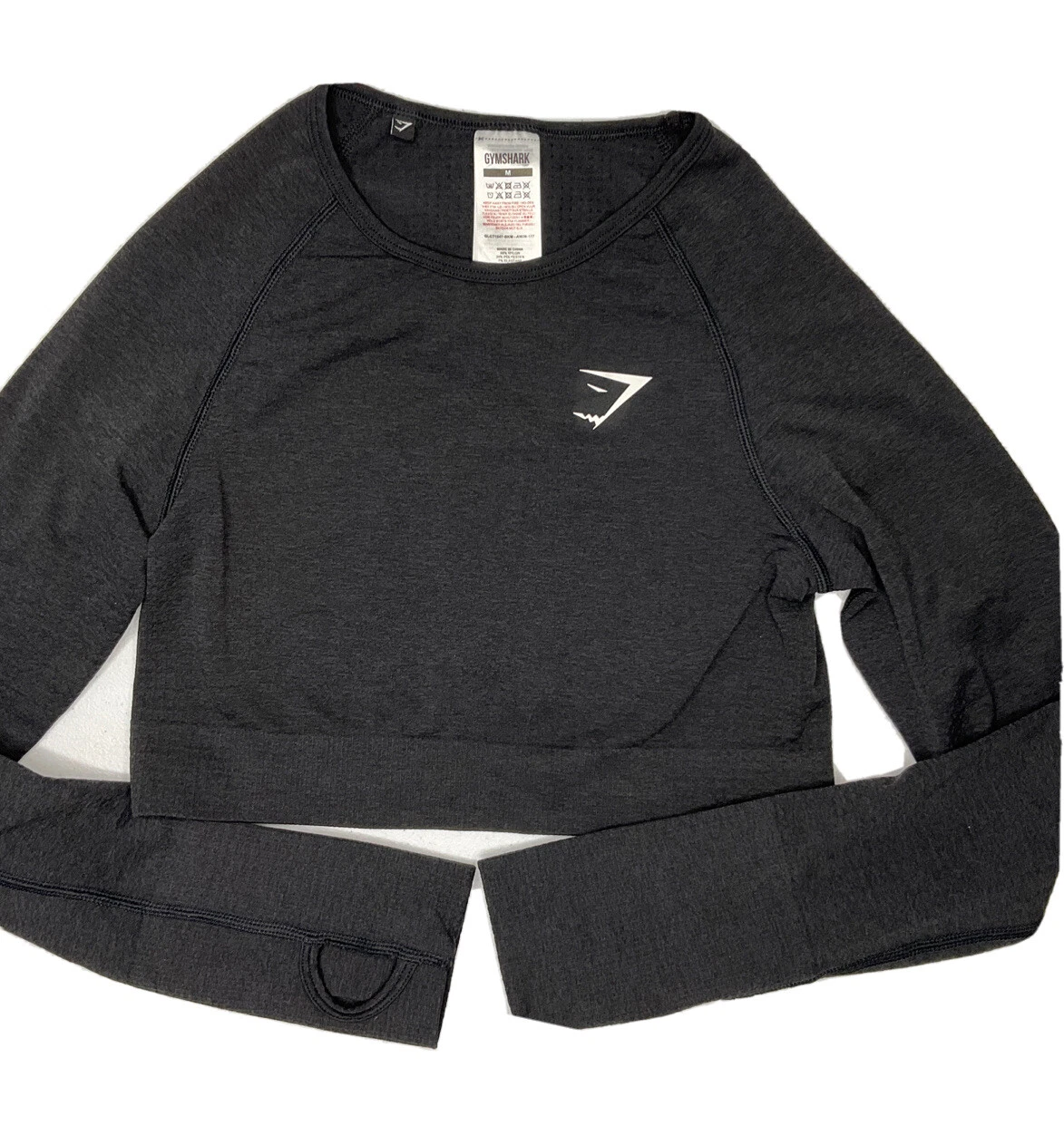 gymshark vital seamless cropped thumb holes athletic training shirt