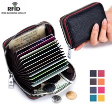 Unisex RFID Blocking Card Holder Zipper Purse Coin Money Purse Card Case Wallet