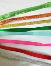 CraftbuddyUS 60in x 0.5in Colorful Polyester Glitter Wedding Trim Ribbon