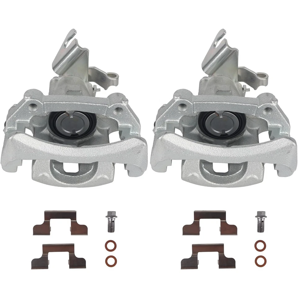 Par de pinzas de freno de disco traseras izquierda y derecha con soporte para Ford Mustang 2005-2014 Foto 2 de 4