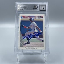 Frank Thomas Signed Autographed 1990 Leaf #300 Rookie Card Beckett BAS 10 Auto